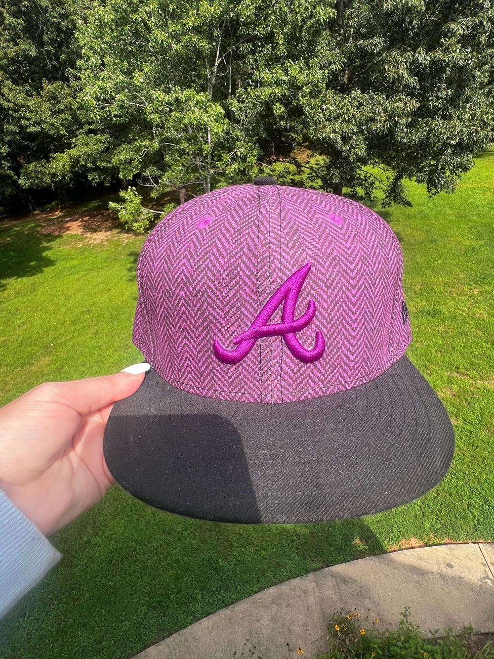 Atlanta Braves New Era 59FIFTY Purple Chevron Fitted Hat 7 5/8